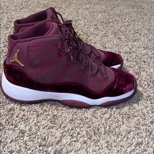 Velvet Jordan 11s, worn once and in mint condition